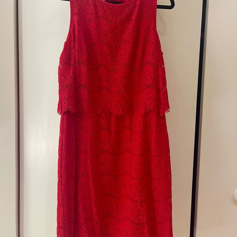 Anne Klein Red Lace Dress